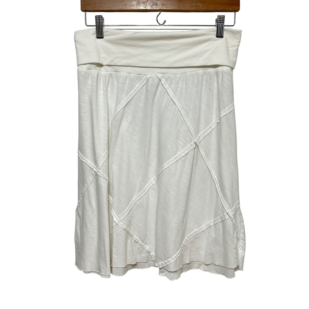Fresh Laundry Skirt Womens Medium White Fold Over Waist Casual Beach Lightweight